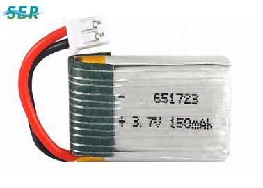 Pin Drone RC nhỏ 3.7v 150mah Lipo Cell 651723 Tốc độ cao 15C cho X2 RC Quadcopter