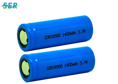Tế bào pin Li Ion đỉnh phẳng, Pin sạc Lithium Ion 3.7V 1400mAh 18500