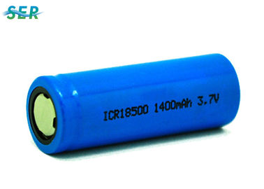 Tế bào pin Li Ion đỉnh phẳng, Pin sạc Lithium Ion 3.7V 1400mAh 18500