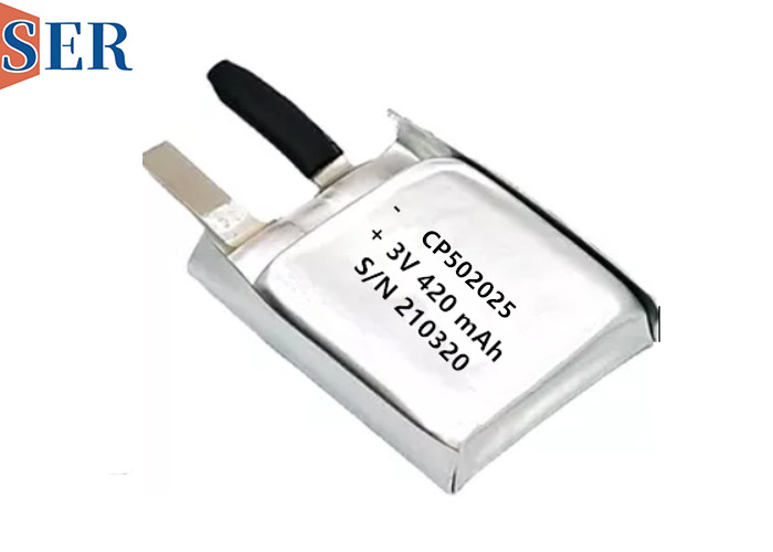 CP502025 Li-MnO2 Túi đựng pin siêu mỏng mềm Pin 550mAh Tuổi thọ cao để theo dõi động vật