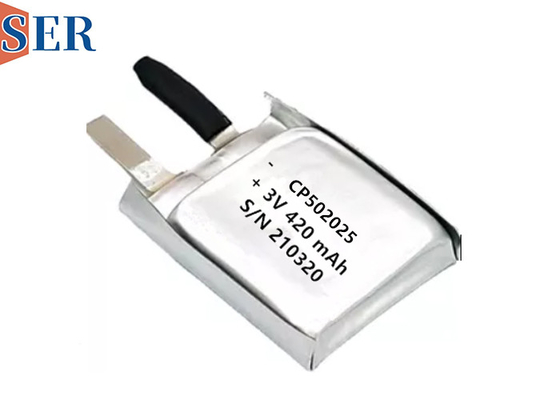 Pin lithium mangan gói mềm SER CP502025 của Pin Li-MnO2 3.0V