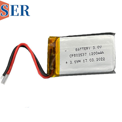 CP502537 Pin siêu mỏng 3.0V 1200mAh Pin lithium tế bào mỏng Lipo chính