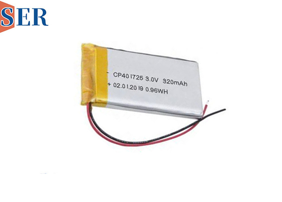 3.0V Ultra Thin LiMno2 Soft Battery CP401725 Ứng dụng dùng một lần Li-MnO2 Pouch Battery