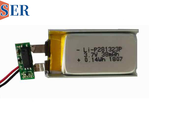 LP281323 3.7v 38mAh pin lithium polymer sạc lại với cáp FPC cho tai nghe không dây