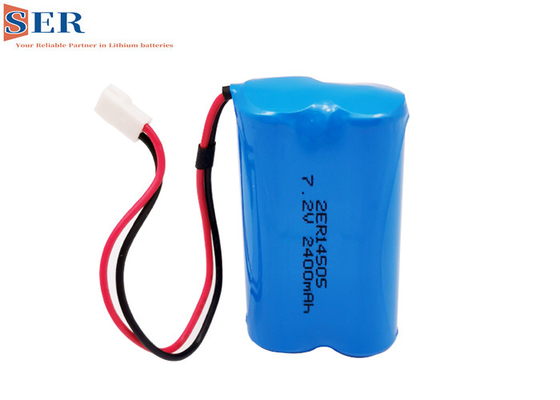 Pin 2ER14505 2S1P Li SOCL2 ER14505-2S 7.2V 2400mah Đầu nối dây cho đồng hồ