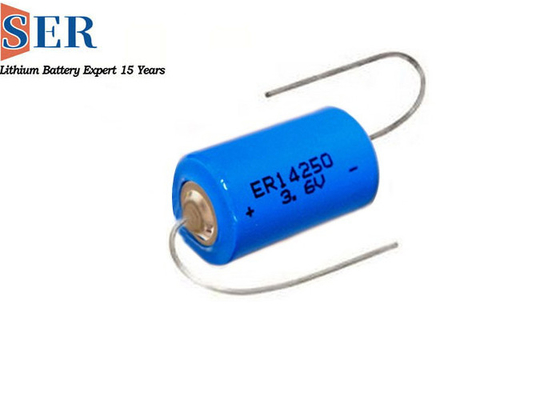 An toàn 3,6V pin chính lithium 1 / 2AA kích thước 600mah ER14250S 3,6 Volt Nhiệt độ cao 150 Lisocl2 pin tuổi thọ cao