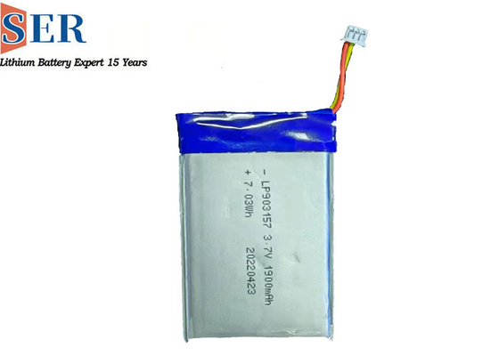 Pin Polymer Li-Ion hình chữ nhật 3.7V Gói di động đơn 2,75wh 1900mAh Hình lăng trụ phẳng